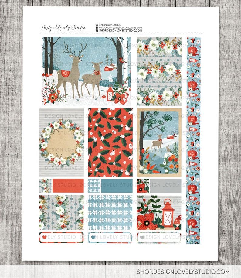 Big Happy Planner Christmas Stickers Kit Printable Christmas - Etsy