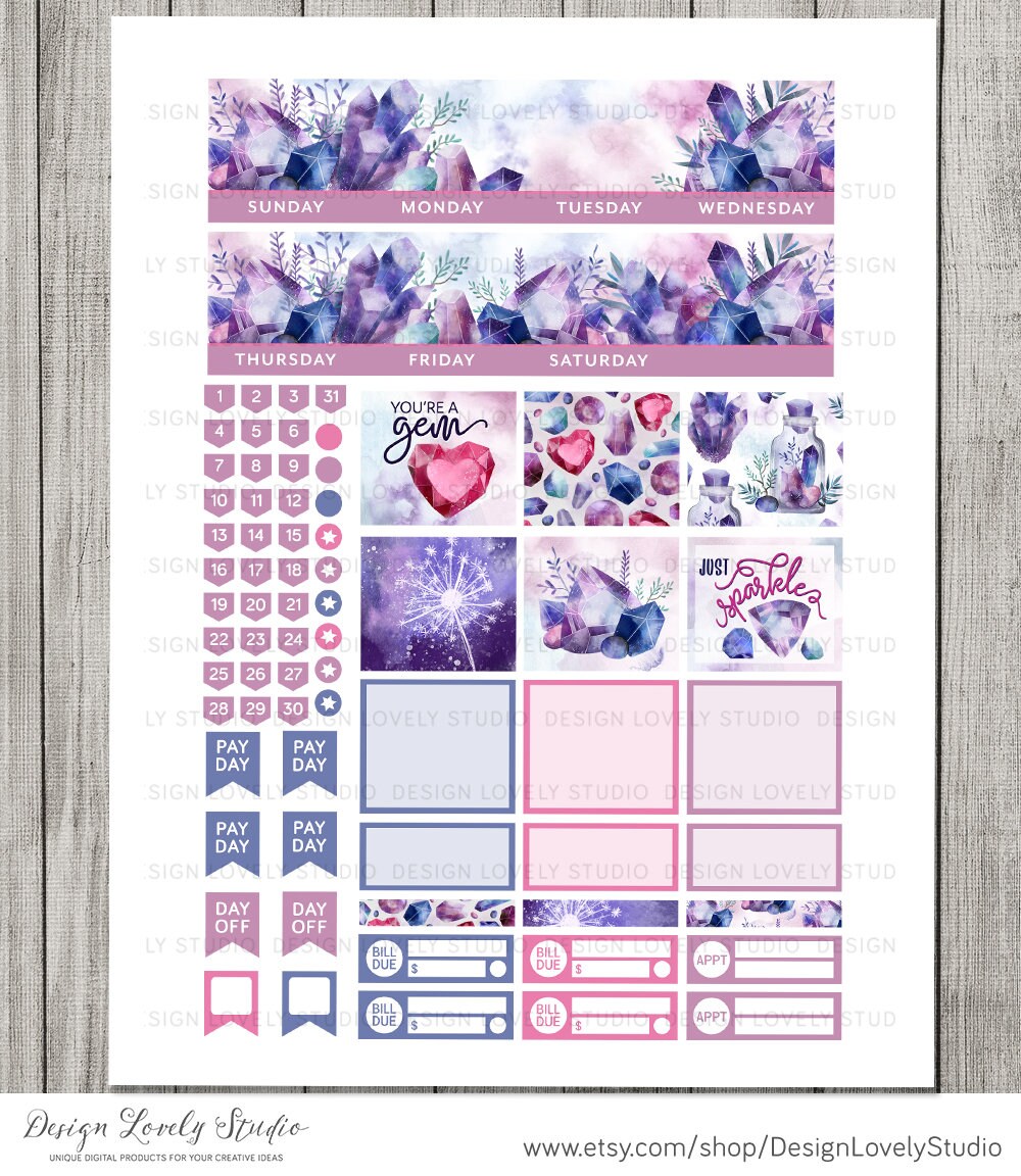 Printable Monthly Planner Stickers Erin Condren Monthly Kit | Etsy