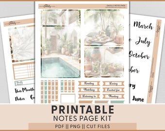 Adesivi stampabili Oasis per agenda, kit di pagine per appunti per Erin Condren, estate marocchina, viaggi esotici, diario boho, ECN316