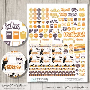 HALLOWEEN Planner Stickers Kit, Happy Planner Fall Weekly Kit ...
