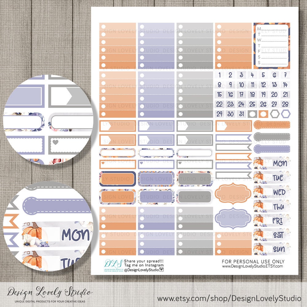 Halloween Planner Stickers, Printable Weekly Planner Kit, Erin Condren ...