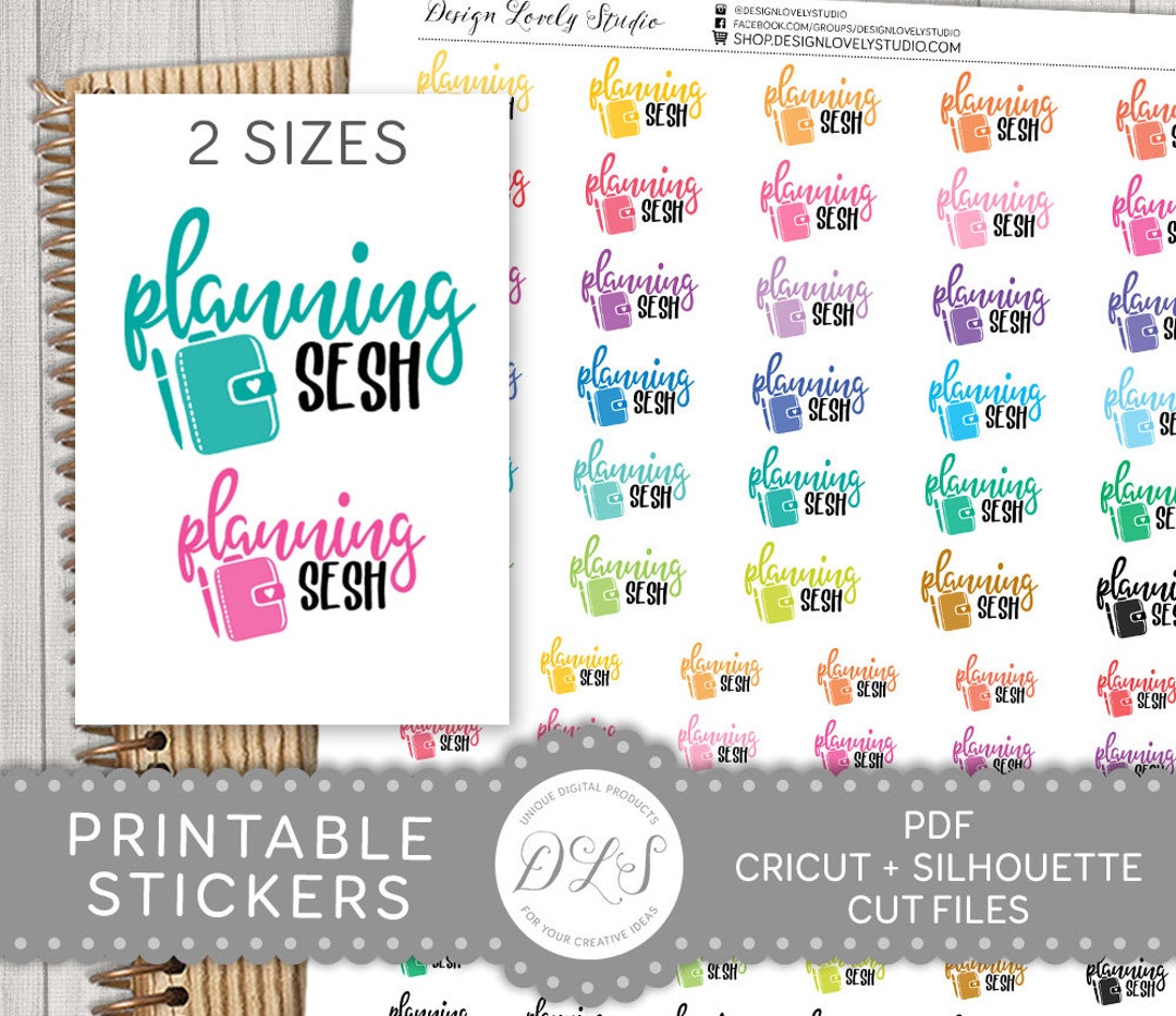 PLANNING SESH Planner Stickers, Printable Script Planner Stickers ...