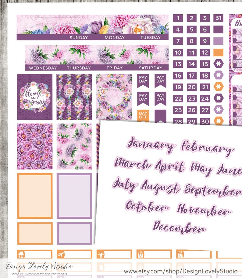 Mini Happy Planner Monthly Sticker Kit, Mini Happy Planner Monthly ...