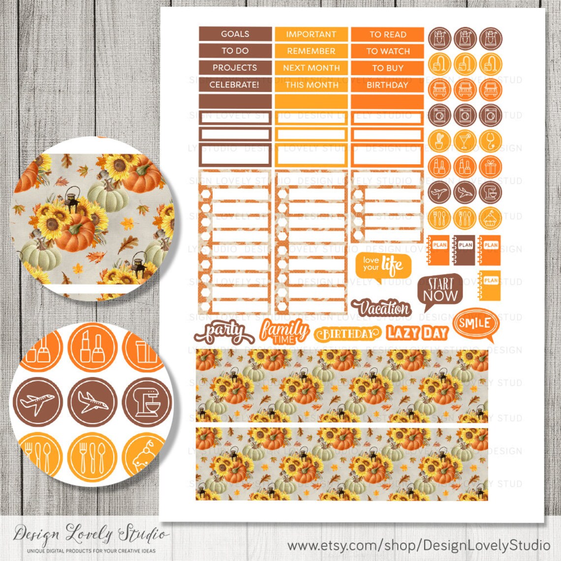 Happy Planner October Monthly Kit, October Monthly Kit Printable ...