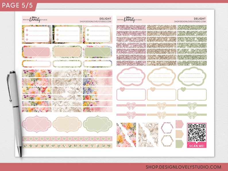 Printable Floral Planner Stickers, Summer Stickers, Spring Stickers ...