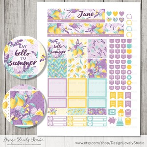 Happy Planner June Monthly Kit, June Happy Planner Printable Stickers ...