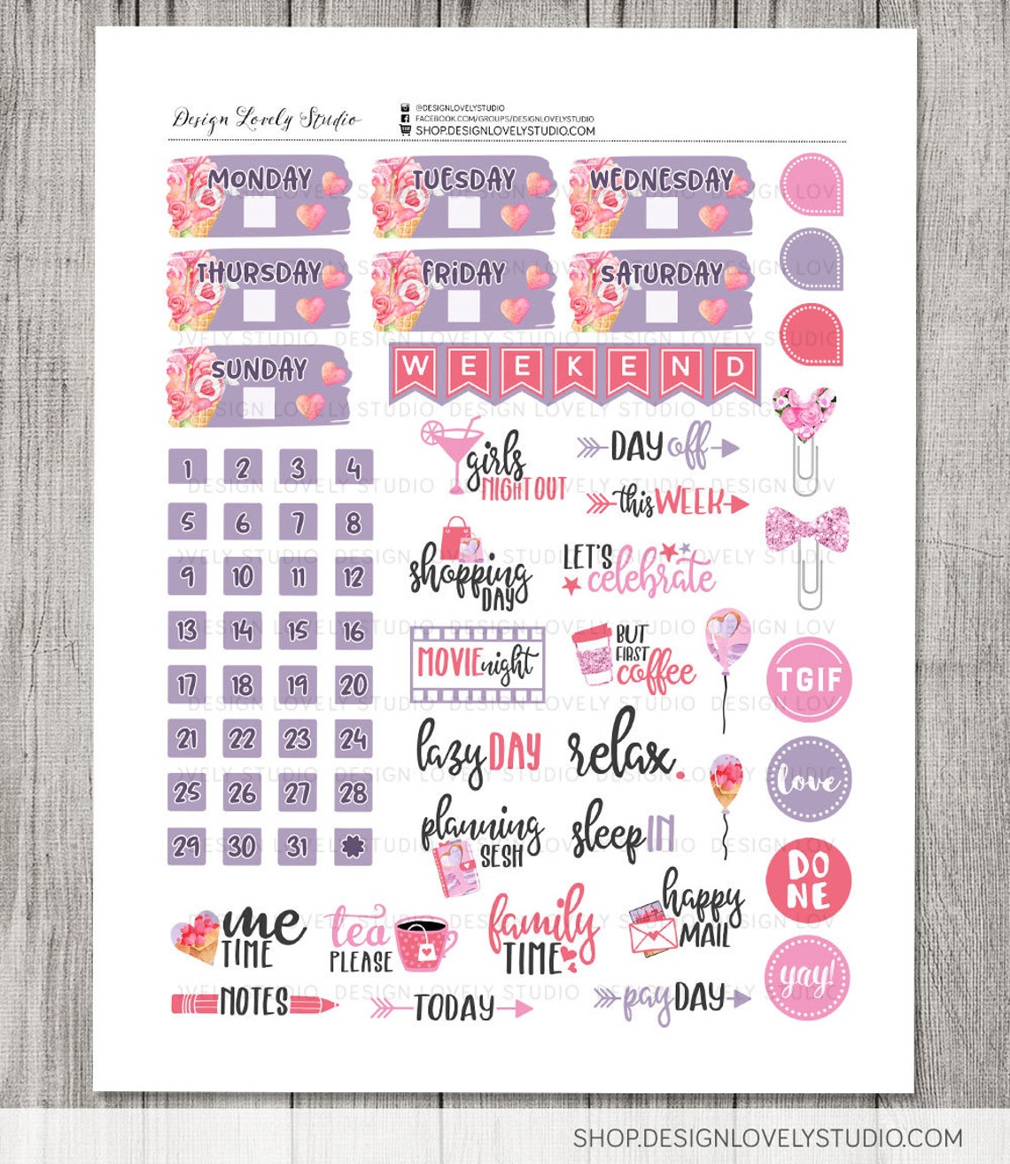 Printable VALENTINES Day Planner Stickers Big Happy Planner | Etsy