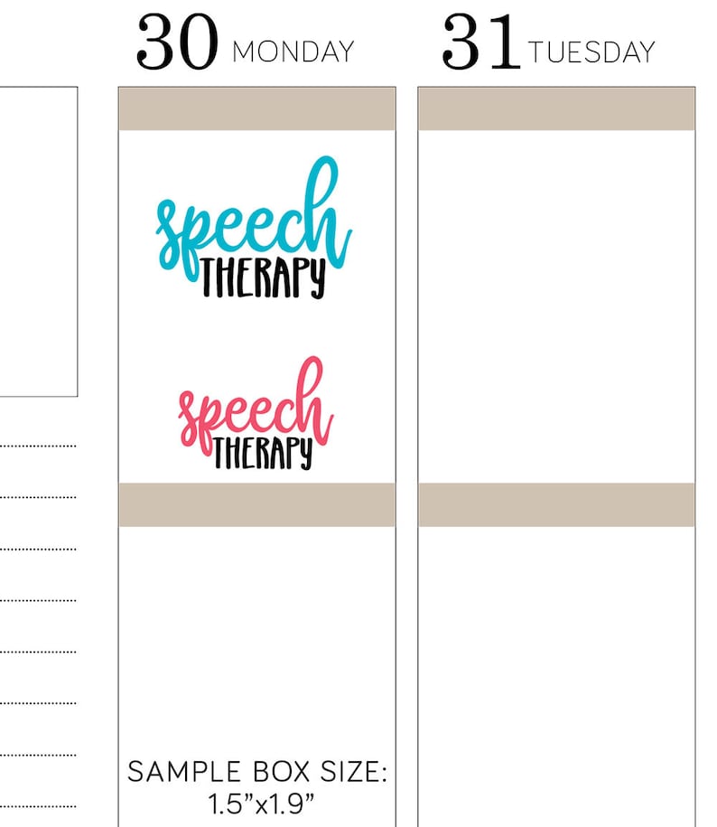SPEECH THERAPY Script Planner Stickers, Printable Script Planner ...