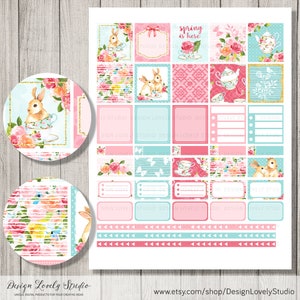 SPRING Planner Stickers Printable, Easter Planner Stickers, Cute Bunny ...