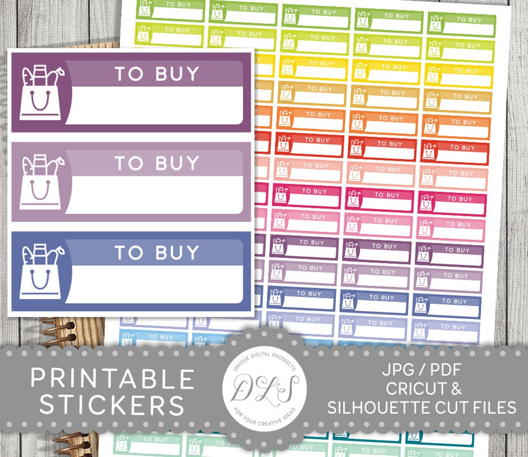 To Buy Planner Stickers, Shopping Planner Stickers, to Buy Printable