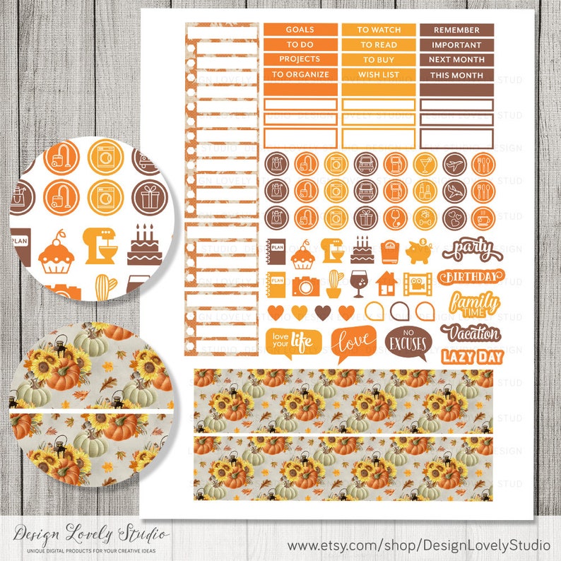 OCTOBER Monthly Kit for Erin Condren Life Planner Printable - Etsy