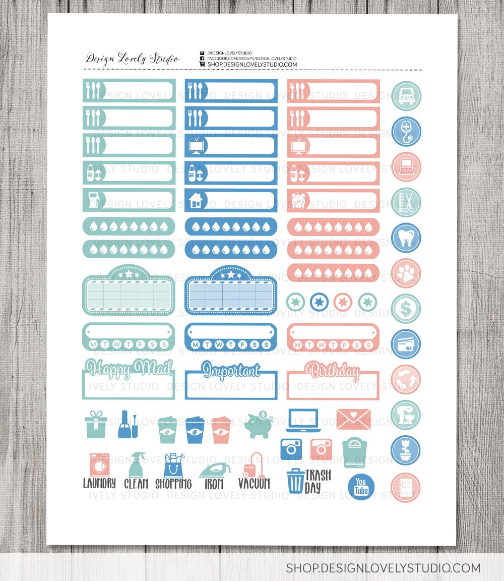 PRINTABLE Big Happy Planner Stickers Kit Llamas Planner - Etsy