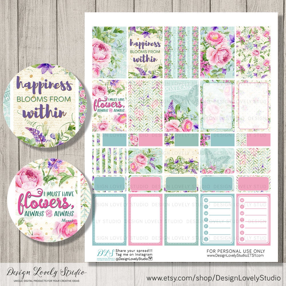 Printable Happy Planner Weekly Kit Spring Planner Printables | Etsy