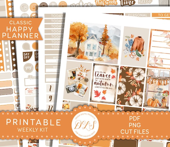 Printable FALL Planner Stickers Happy Planner Printable Etsy Printable FALL Planner Stickers Happy Planner Printable Etsy