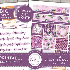 Big Happy Planner Monthly Kit, Printable Big Happy Planner Monthly ...