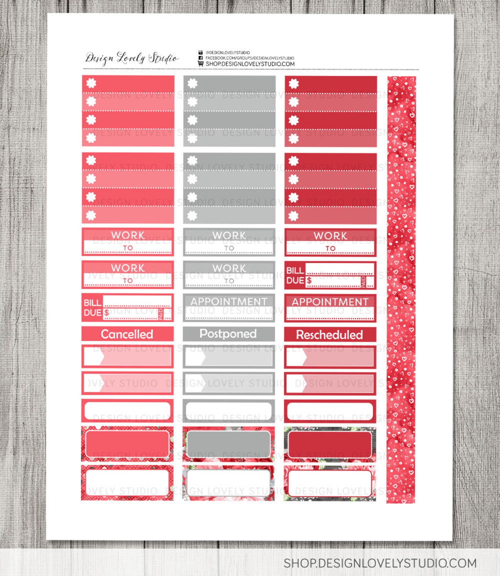 Big Happy Planner Valentine's Day Stickers Kit Printable - Etsy