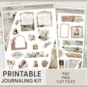 Christmas Journaling Stickers, Christmas Deco Stickers, Christmas Planner Stickers, Printable Journaling Stickers, BuJo Stickers, JS120
