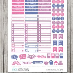 Printable Big Happy Planner Monthly Stickers, Big Happy Planner Monthly ...
