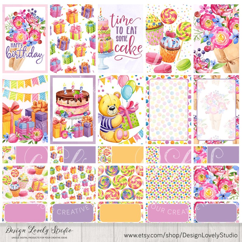 happy birthday planner printable birthday planner stickers etsy
