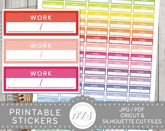 Work Stickers, Work Planner Stickers, Work Schedule Stickers, Work Box Stickers, Printable Work Stickers, Functional Stickers, FS112