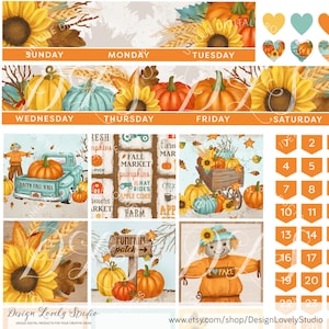 Happy Planner Fall Monthly Kit, Novemper Monthly Stickers Kit, October ...