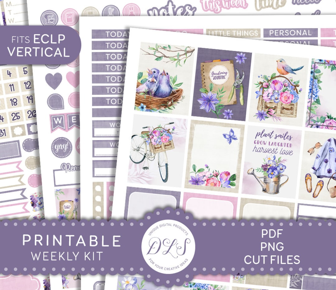 Floral Planner Stickers, Spring Weekly Sticker Kit, Erin Condren ...