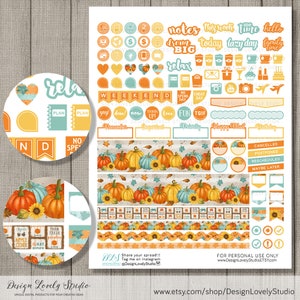 Printable Halloween Planner Stickers, Fall Planner Stickers Kit ...