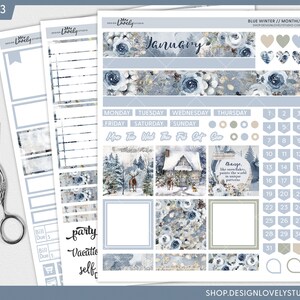 January Monthly Sticker Kit, January Planner Stickers, New Year ...