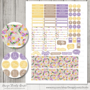 Printable APRIL Planner Stickers Kit, Happy Planner APRIL Monthly ...