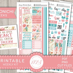 HOBONICHI Weeks Printable Stickers Kit, Dreamcatcher Planner Stickers, Boho Planner Stickers, Printable Hobo Weeks Planner Stickers, HO108