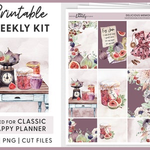 Kit de pegatinas de Happy Planner, kit de pegatinas semanales, pegatinas de planificador imprimibles, pegatinas de verano, pegatinas de planificador floral, archivos cortados, HP211