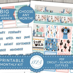 Printable Big Happy Planner Monthly Stickers, Big Happy Planner Kit ...