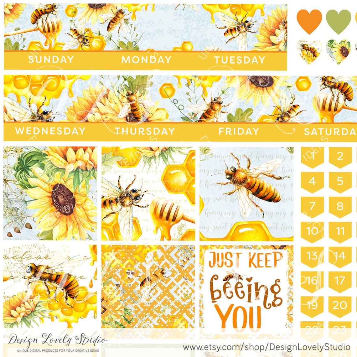 Big Happy Planner PRINTABLE Monthly Stickers Kit Big Happy - Etsy
