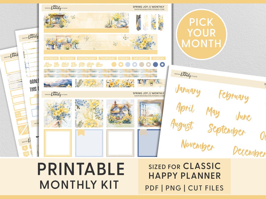 May Planner Stickers April Planner Stickers Printable Floral Planner