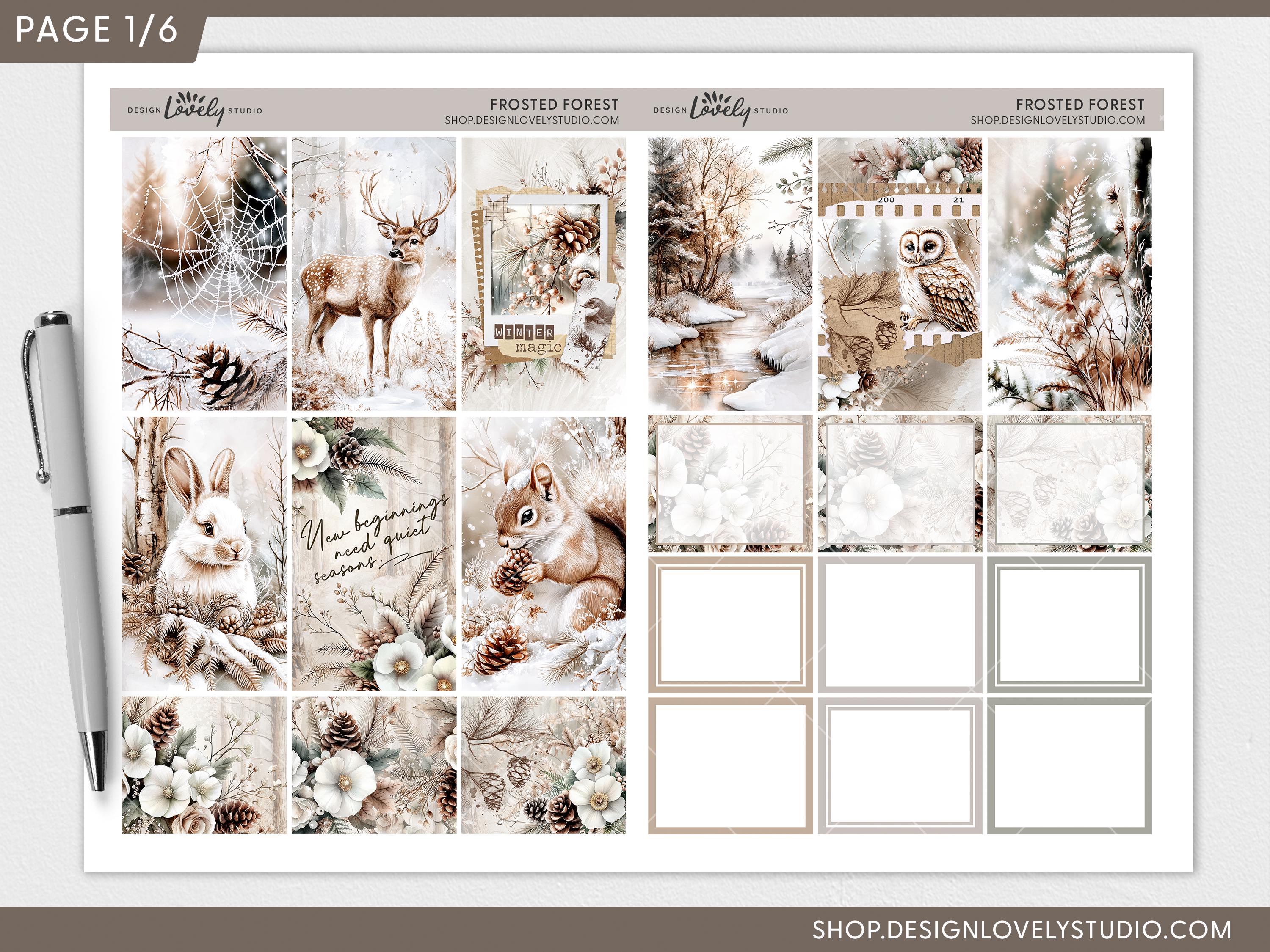 Winter Woodland Printable Planner Stickers, Weekly Planner Kit for ...