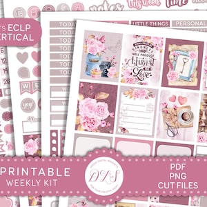バレンタインデー プランナー ステッカー、縦型ステッカー、印刷可能なプランナー ステッカー、Erin Condren ウィークリー キット、バレンタインデー プランナー キット、VS209