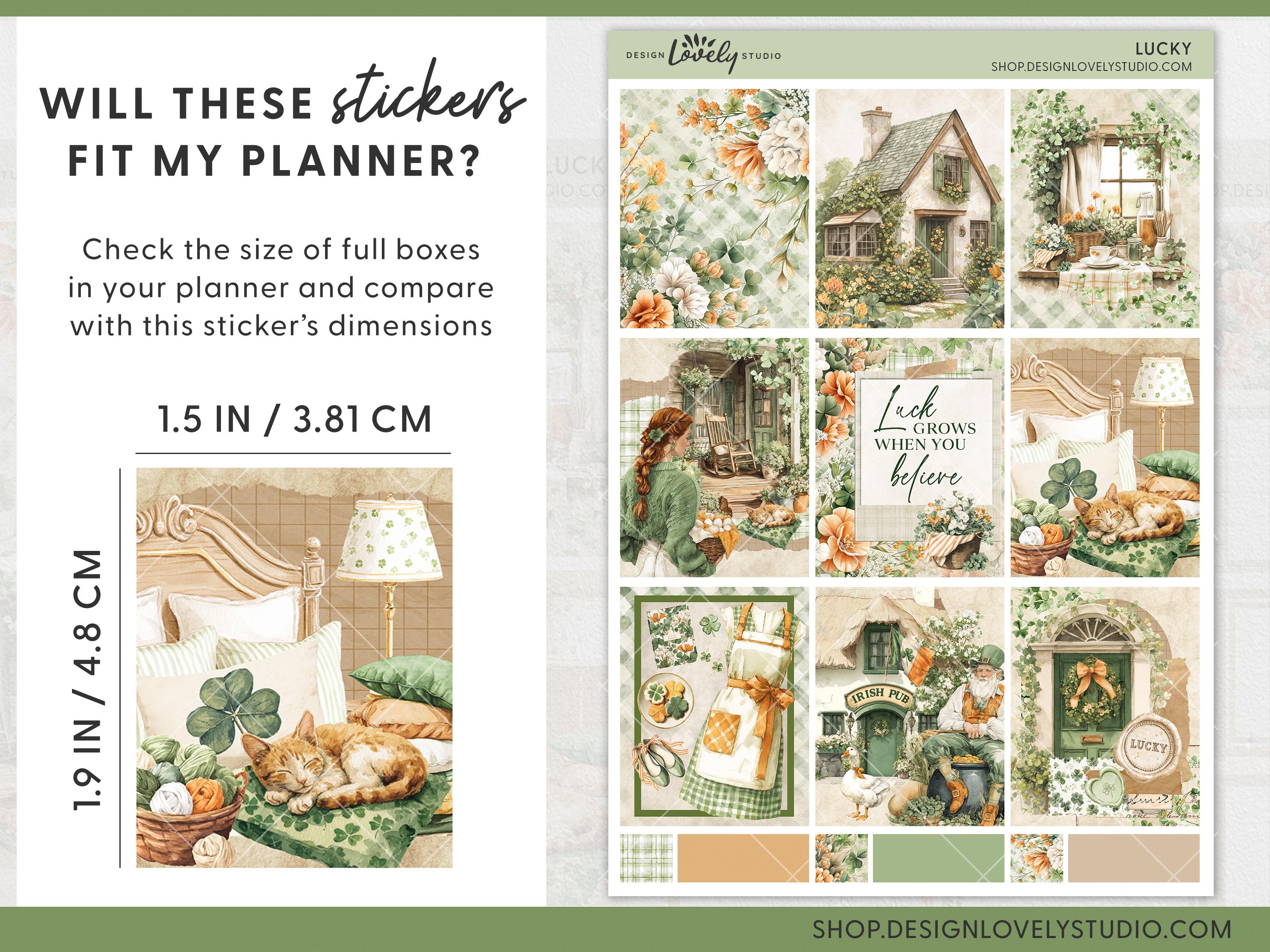 Lucky Printable Planner Stickers, St Patricks Day Weekly Sticker Kit ...