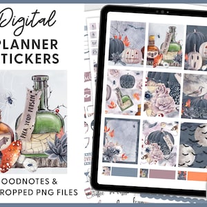 Halloween Digital Stickers, Goodnotes Stickers, Digital Planner Stickers, Ipad Stickers, Notability Stickers, Pre-cropped Stickers, DG109