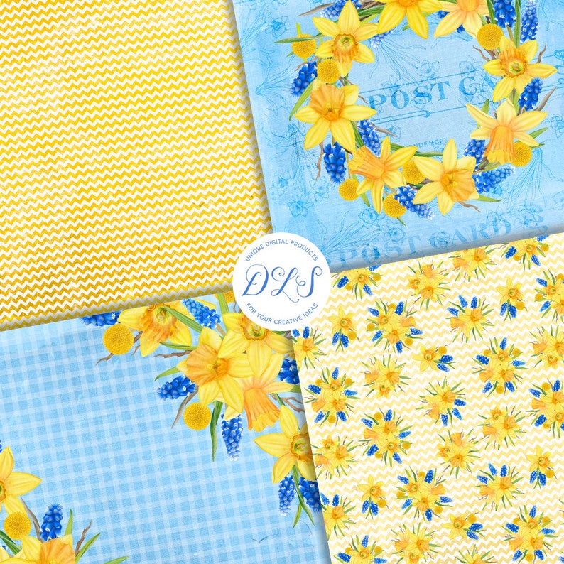 Yellow Flowers Digital Paper Spring Digital Paper Pack Etsy