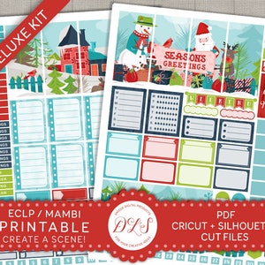 Pegatinas del planificador de Navidad, pegatinas de Navidad imprimibles, pegatinas de Erin Condren, pegatinas del planificador feliz de Mambi, pegatinas de invierno, ECF101