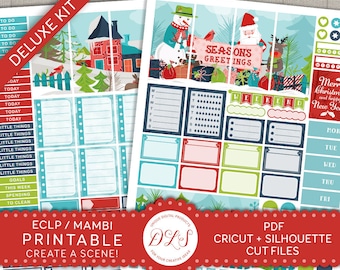 Christmas Planner Stickers, Printable Christmas Stickers, Erin Condren Stickers, Mambi Happy Planner Stickers, Winter Stickers, ECF101