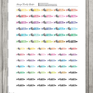 May include: A sheet of 20 colorful "This Week" planner stickers with arrows. Each sticker is approximately 1 inch wide.