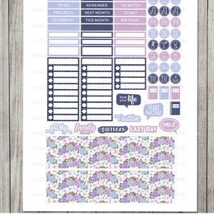 Happy Planner Monthly Sticker Kit, Floral Planner Stickers, Happy ...
