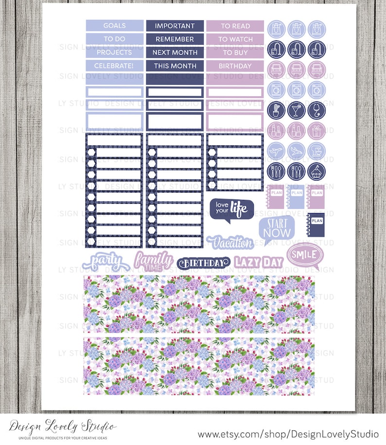 Happy Planner Monthly Sticker Kit Floral Planner Stickers Etsy