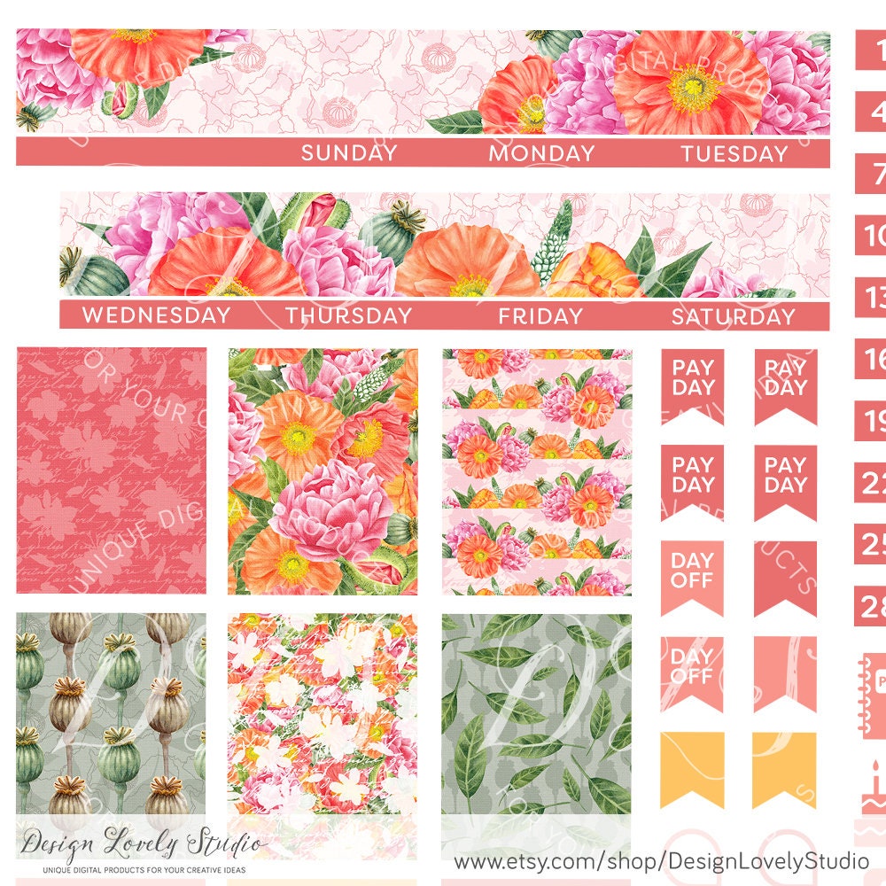 Mini Happy Planner Monthly Stickers, Mini Happy Planner Printable ...