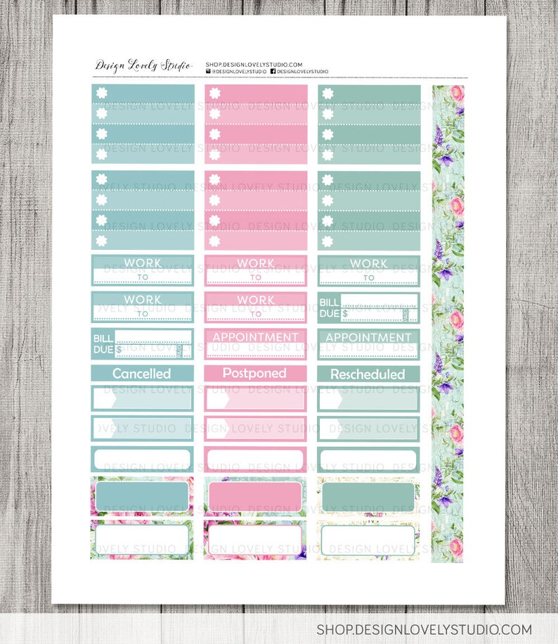 PRINTABLE Big Happy Planner Stickers Kit, Floral Planner Stickers Kit ...