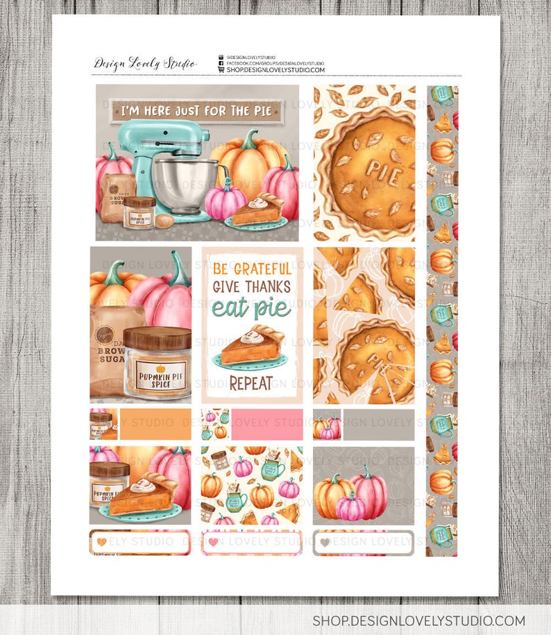 Printable THANKSGIVING Stickers Kit, Big Happy Planner Weekly Kit, Fall ...