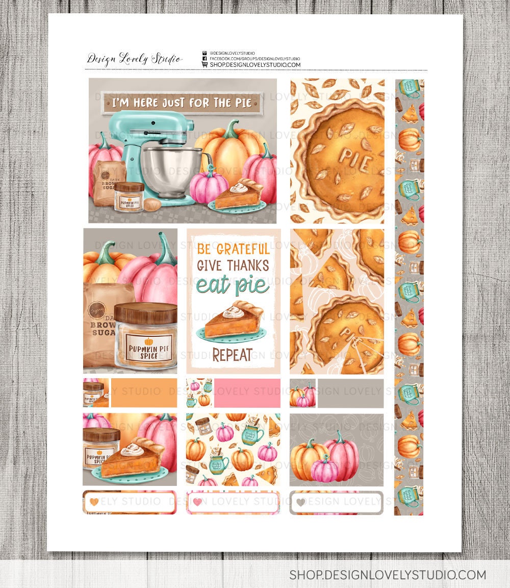 Printable THANKSGIVING Stickers Kit Big Happy Planner Weekly - Etsy