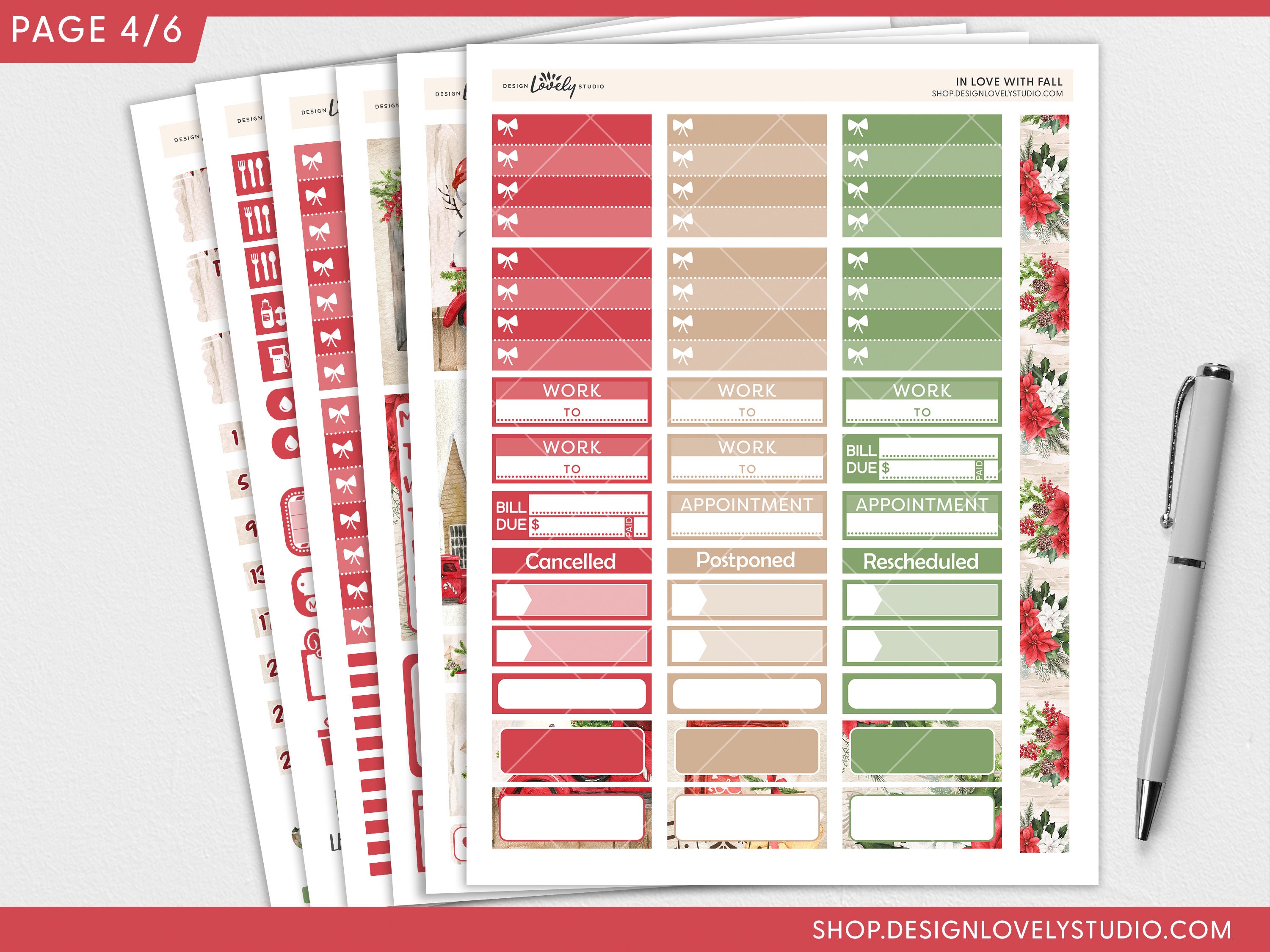 Christmas Planner Stickers, Big Happy Planner Stickers Kit, December