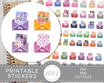 Printable Happy Mail Icon Planner Stickers, Colorful Happy Mail Stickers, Happy Mail Envelope Planner Stickers, Functional Stickers, DS170
